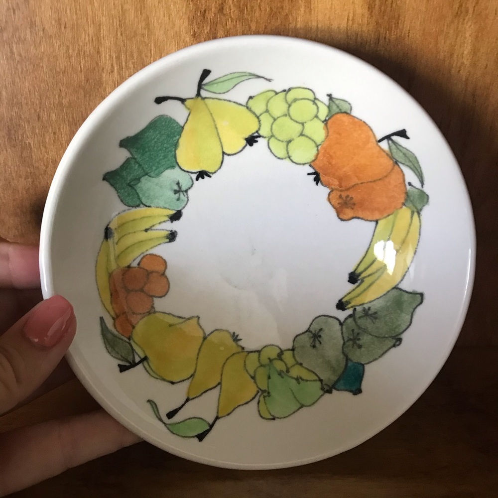 Vintage Handmade Handpainted Fruit Bowl from Italy
